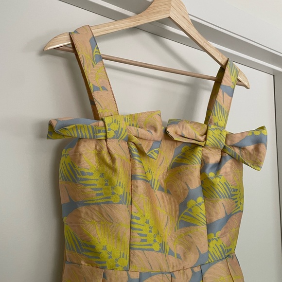 ASOS Yellow Pink Tropical Bow-Detail Playsuit - Picture 3 of 7